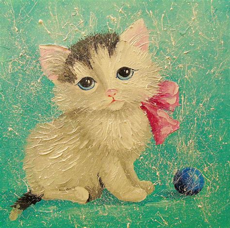 Cute Cat Painting By Olha Darchuk Pixels