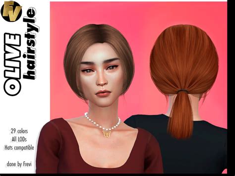 The Sims Resource Olive Hairstyle