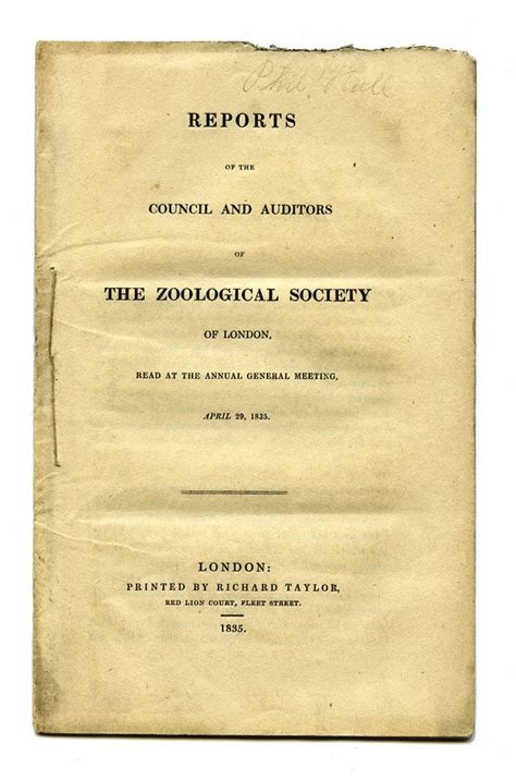 Reports Of The Council And Auditors Of The Zoological Society Of London