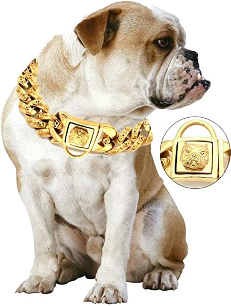 Yasover Gold Chain Dog Collar Pet Training Collars