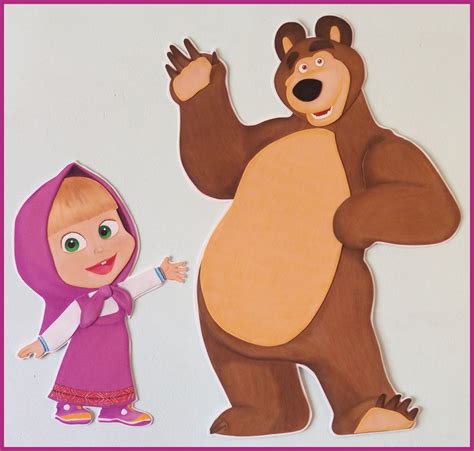 Masha y el oso en goma eva Masha y el oso Patrón de peto Maia y el oso