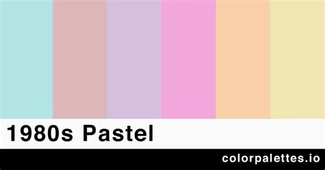 80s Pastel Color Palette Color Palettes