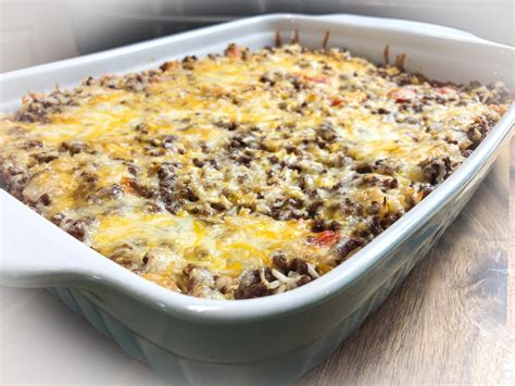 Cheesy Ground Beef And Rice Casserole Catherines Plates