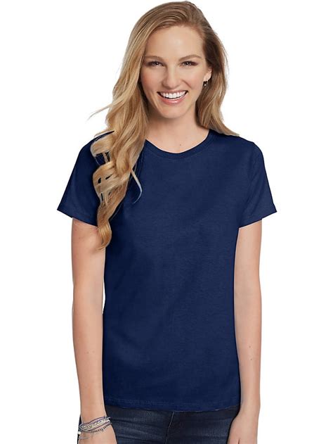 Hanes Womens Relaxed Fit Jersey Comfort Soft Crewneck T Shirt Color