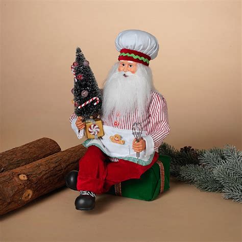 Holiday Chef Santa Claus Sitting On Ts 145 Inch New