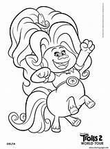 Trolls Coloring Pages Tour Delta Printable Print Xcolorings sketch template
