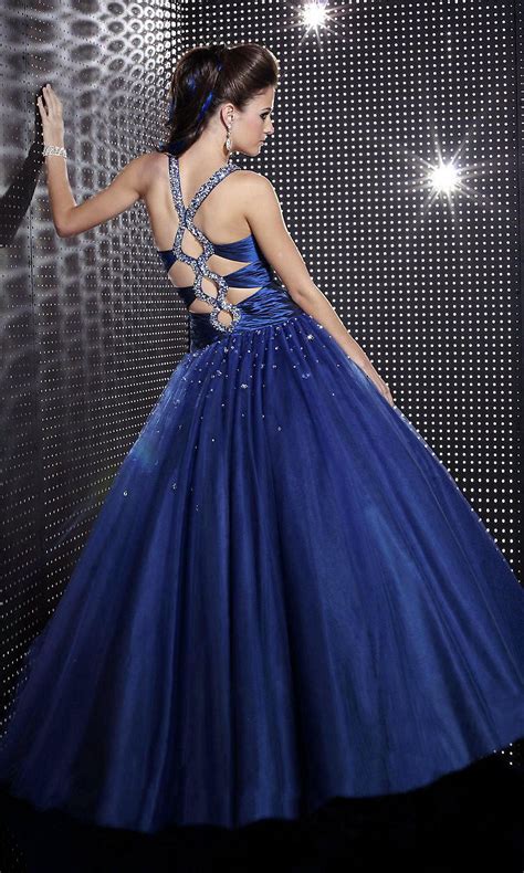 Robe De Bal Longue En Tulle ~ Mode Tout En Bleu Nuit Popular Prom Dresses Royal Ball