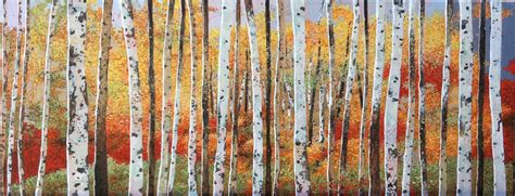 Birch Trees Art Painting Abstract Artwork