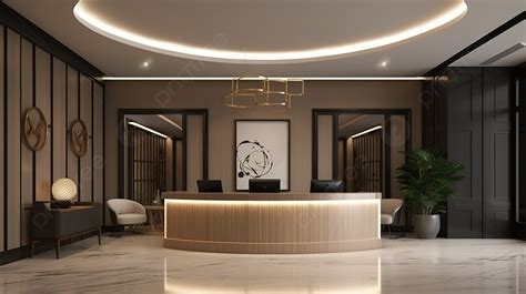 Modern Luxury Hotel Reception And Lounge Office In Stunning 3d Render
