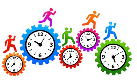Clock Time Management Cartoon
