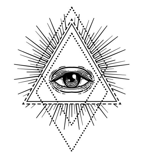 Eye Of Providence Blackwork Tattoo With Masonic Symbol Vector Art Eye