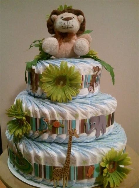 Jungle Theme Diaper Cake For Baby Shower Baby Shower Ideas Pinter