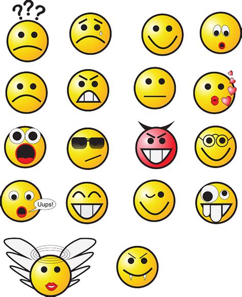 Free Vector Graphic Smileys Set Yellow Happy Free Image On