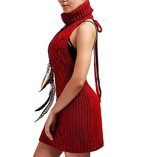buy olens japan style turtleneck sleeveless open back sweater anime cosplay sweater wine red