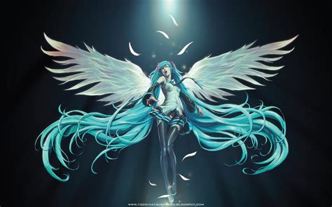 обои Иллюстрация аниме Аниме девушки Крылья Ангел Vocaloid крыло Обои для рабочего