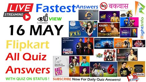 Live Flipkart All Quiz Answers 16 May 1130 Pm Fnf Pwp Dsh Lvsg