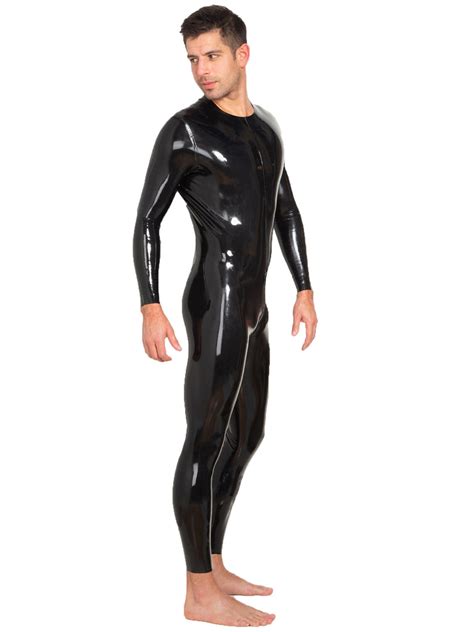 Neck Entry Latex Catsuit With Crotch Zip Skin Two Us
