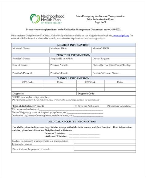 Free 13 Prior Authorization Forms In Pdf Ms Word