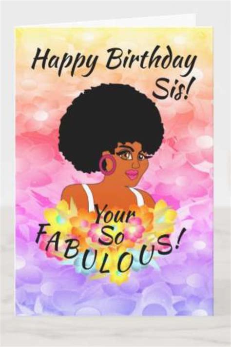 Happy Birthday Sis Floral African American Card | Zazzle.com in 2021