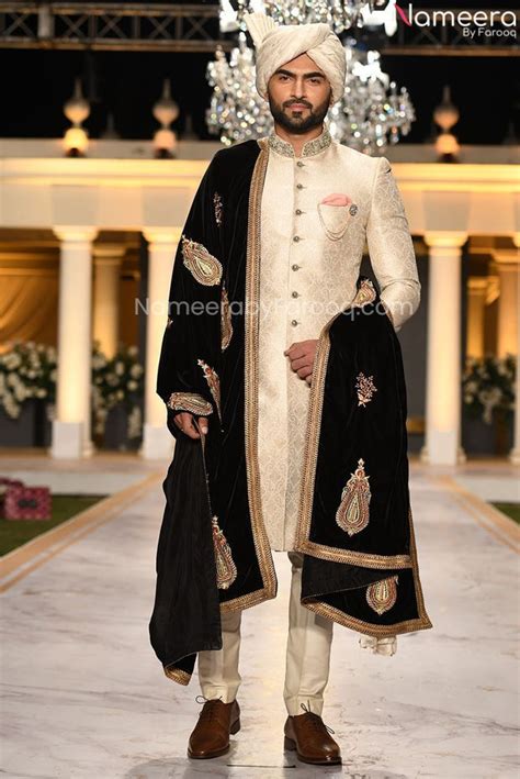 Pakistani Clothes Mens Sherwani Dress For Grooms Wedding Wear Nameera