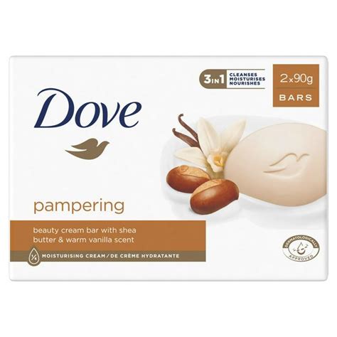 Dove Shea Butter Beauty Cream Soap Bar Purely Pampering 2x90g £175