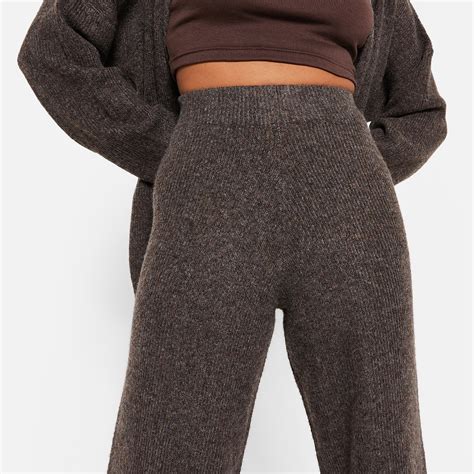 I Saw It First Recycled Cosy Knit Wide Leg Trousers Co Ord Knitted