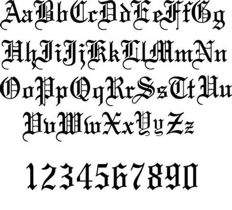 Old English Font Clipart Files For Cricut Old English Etsy Lettering Styles Alphabet Tattoo