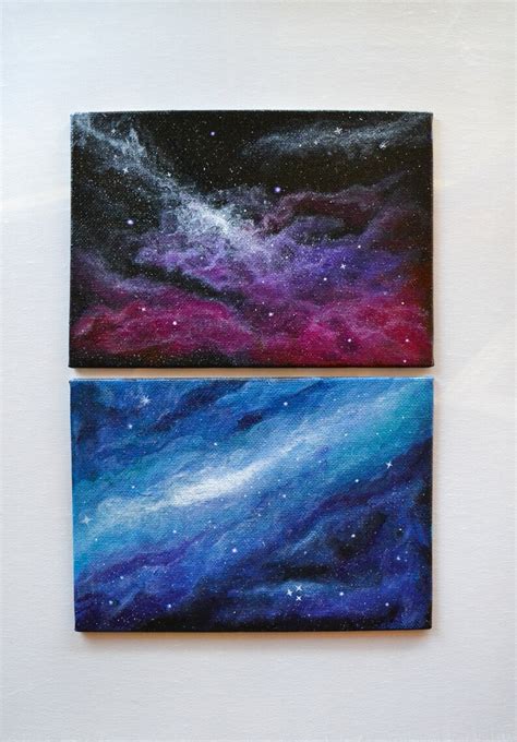 Purple Galaxy Acrylic Painting Universe Painting Starry Sky Etsy