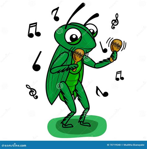 Cricket Music Stock Vector Image Of Sing Cute Insect 70719548