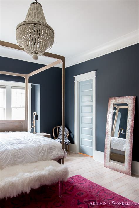 The moody blue design trend is sure to be seen for a long time yet, as blue is such a varied colour to work with and can be used in many rooms of the house, not just the bedroom. Our Dark & Moody Master Bedroom - Addison's Wonderland
