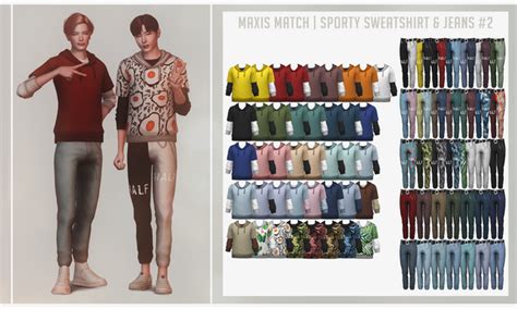 Maxis Match Male Clothing Sporty Sweatshirt And Jeans 2 Ms Mary