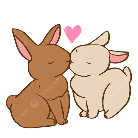 Hand Drawn Bunny Vector Art Png Hand Drawn Cute Bunny Love Kiss