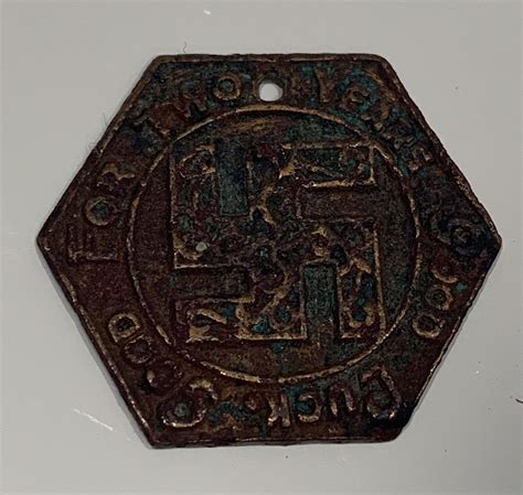 Antique 55 Off Hexagon Swastika Good Luck Charm Rare 18th Century Tok