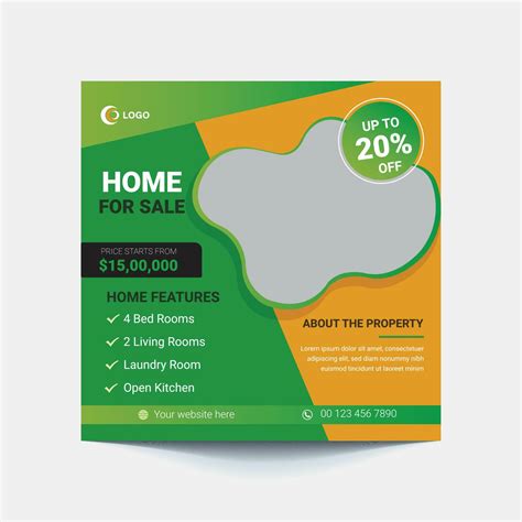 real estate house sale and home rent advertising modern square Social