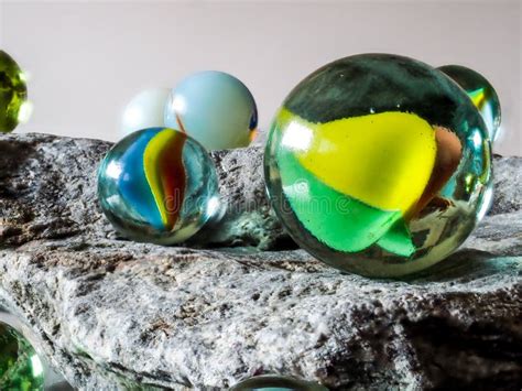 Colored Clear Glass Marbles Stock Image Image Of Childs Life 182650493