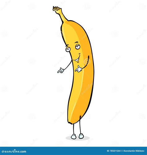 Vector Cartoon Character Dancing Banana Stock Vector Illustration