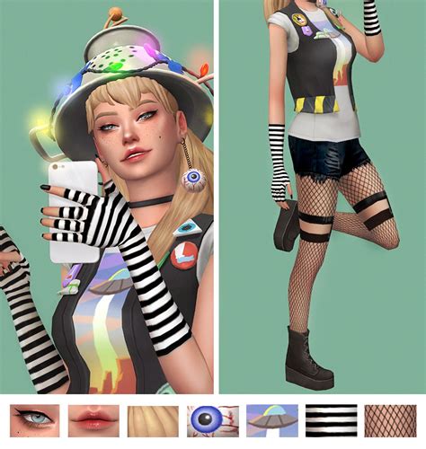 Eyeliner Lips Hair Earrings Hat Strangerville Choker