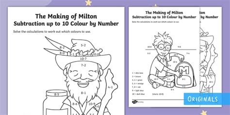 The Making Of Milton Subtraction Colour By Number