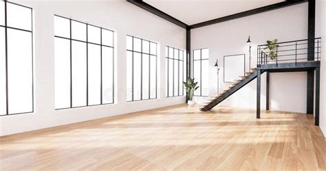 The Interior Modern Loft Style Living Interior Design 3d Rendering