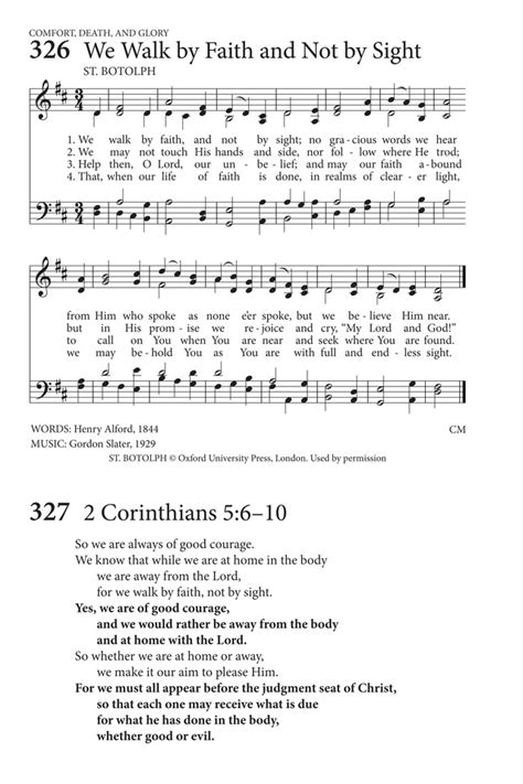 Hymns To The Living God 326 We Walk By Faith And Not By Sight