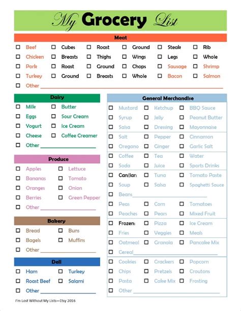 Grocery Checklist Template 11 Free Word Excel Pdf Documents