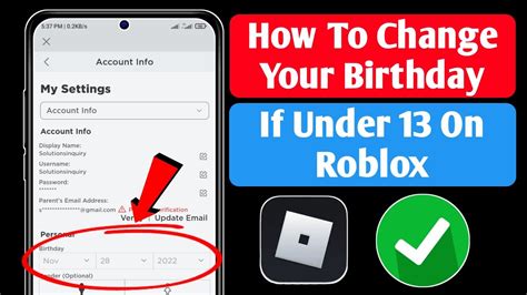 How To Change Your Birthday If Under 13 On Roblox 2023 Change Your