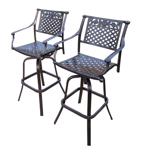 Unbranded Rose Swivel Aluminum Outdoor Bar Stool 2 Pack Hd3022 Bs2 Ab