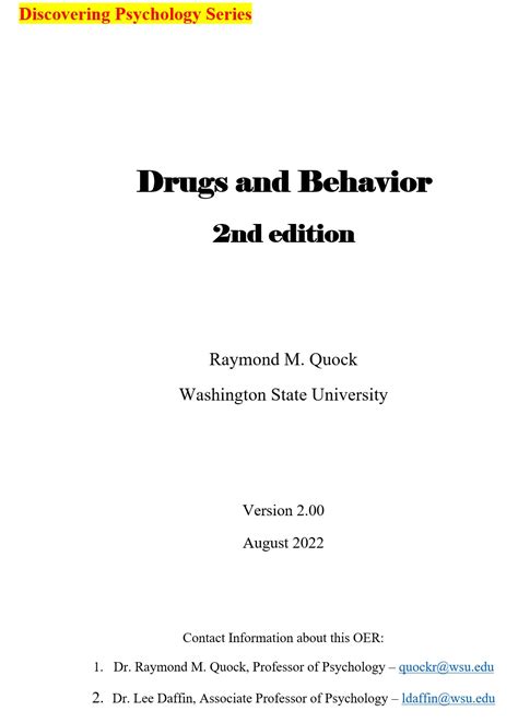 Title Page Drugs And Behavior