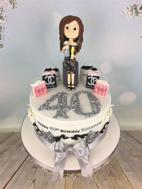 Don't offend her with something that will make her feel old! prosecco and shopping 40th birthday cake - Mel's Amazing Cakes