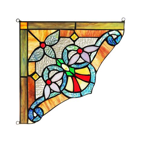 Chloe Lighting Chloe Tiffany Style Stained Glass Window Corner Panel