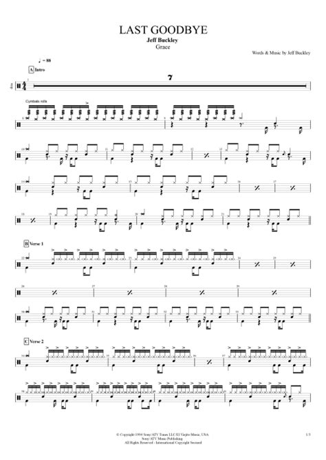 Last Goodbye Tab By Jeff Buckley Guitar Pro Full Score Mysongbook