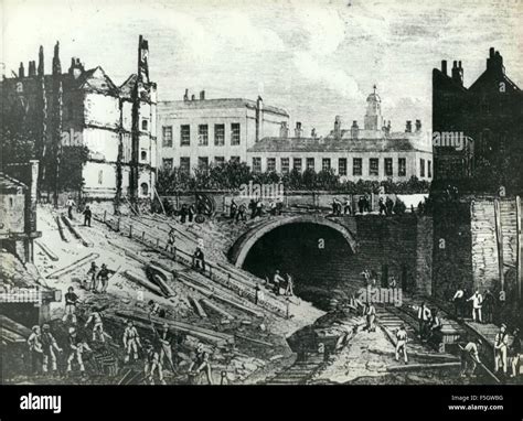 1863 Photo Shows A Railway Cutting Under Construction London Stock