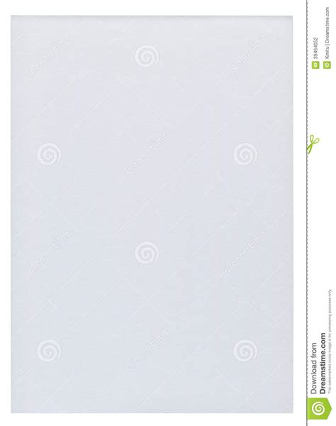 Piece Of White Blank Paper Stock Photo Image Of Sheet 39464052