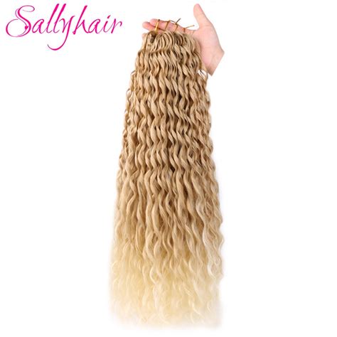 sallyhair 24inch crochet braids hair loose wave curly blonde hair extensions high temperature